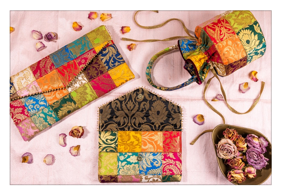 Patchwork Banarasi Potli Bag