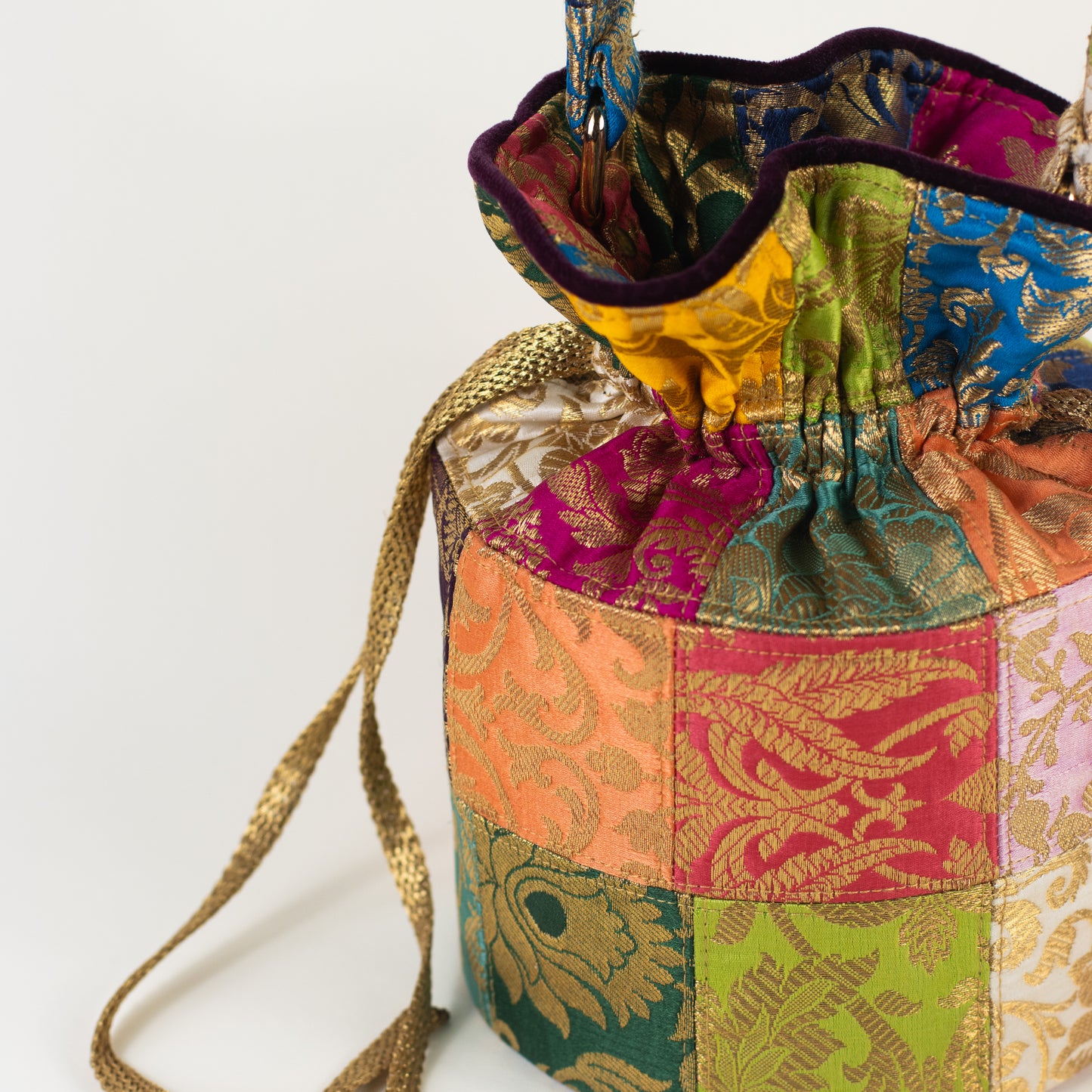 Patchwork Banarasi Potli Bag