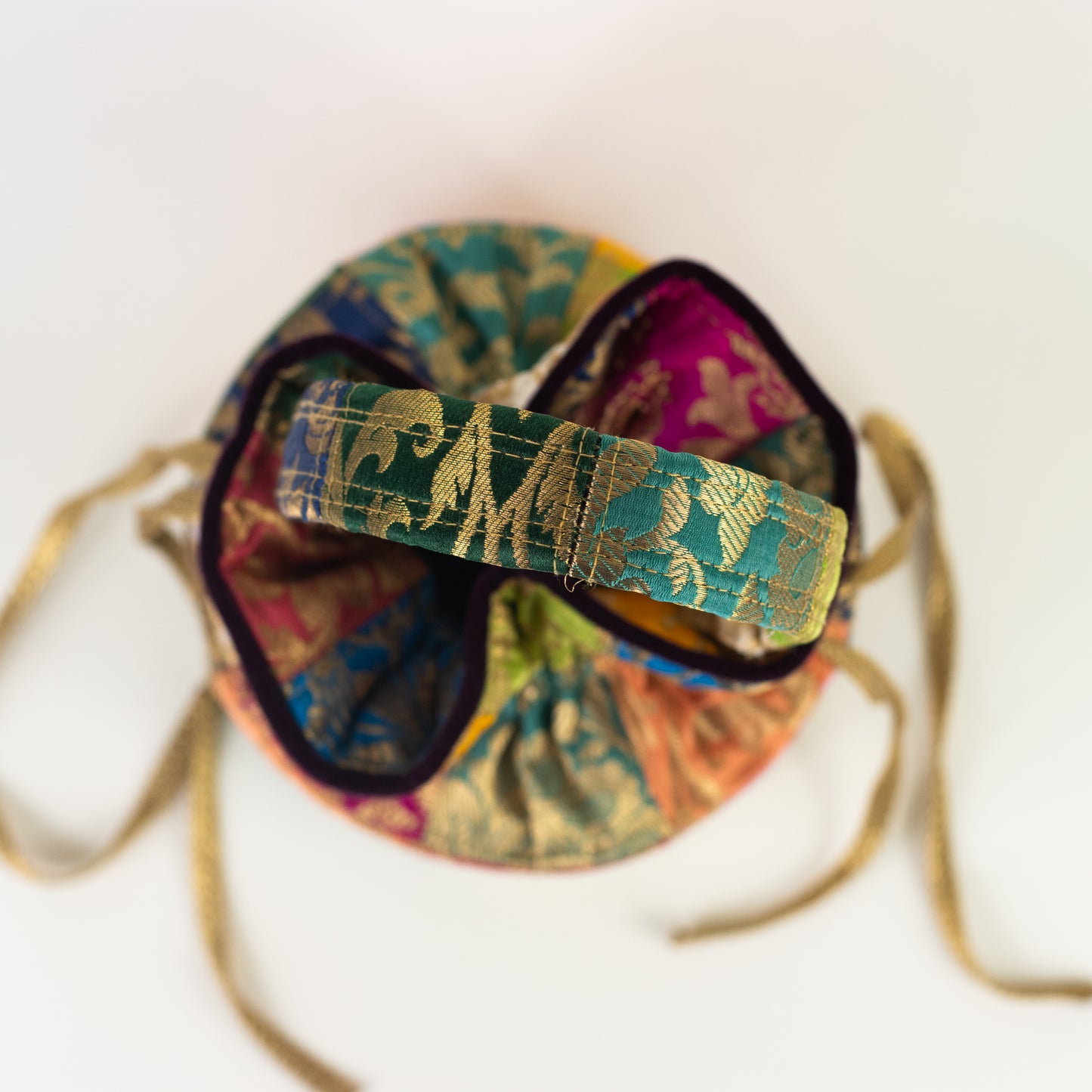 Patchwork Banarasi Potli Bag