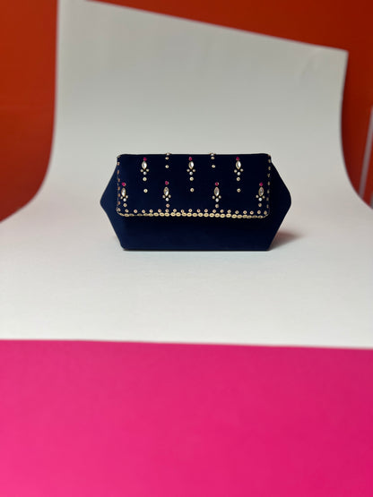 Navy Chand Clutch Bag