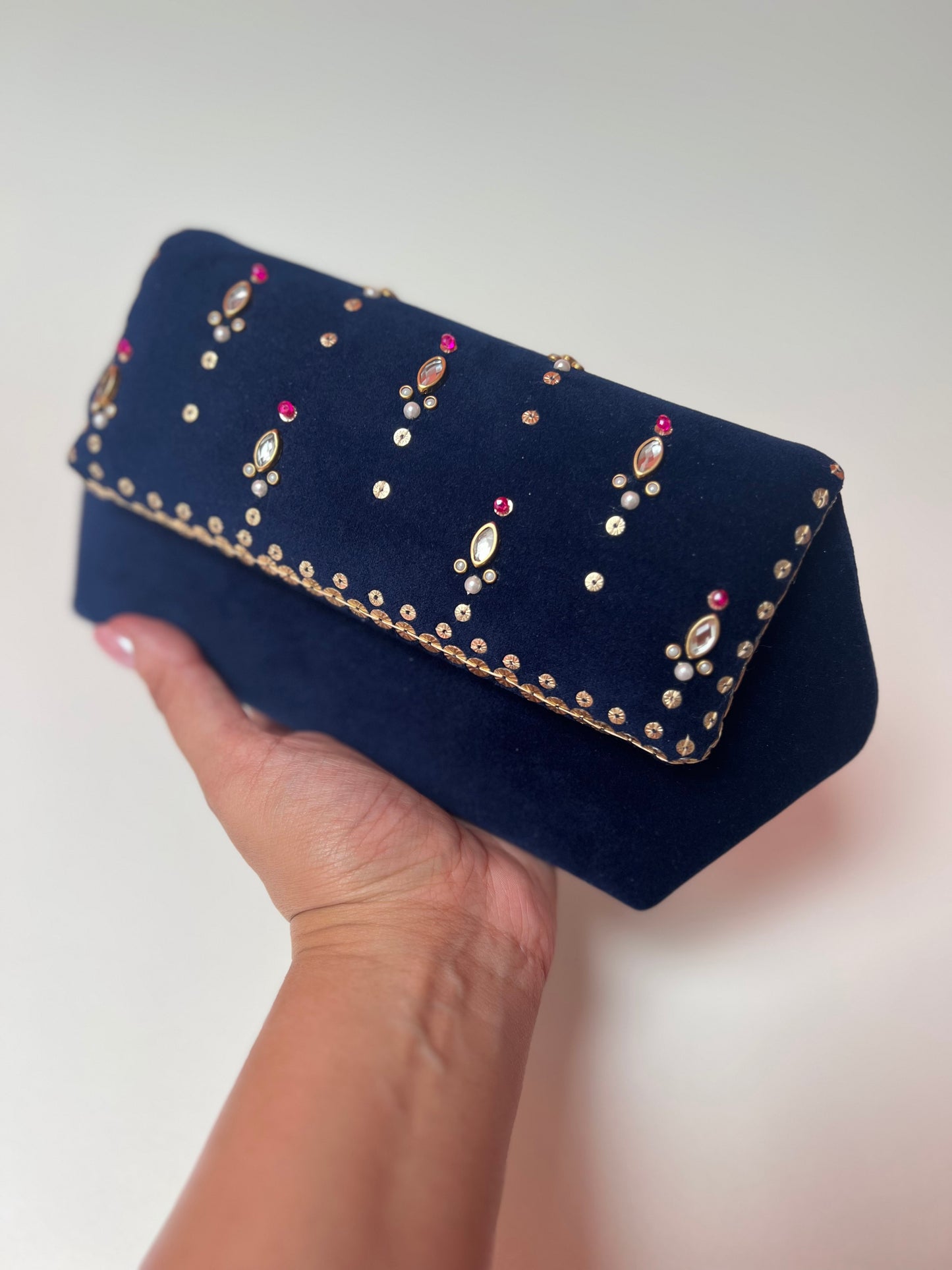 Navy Chand Clutch Bag