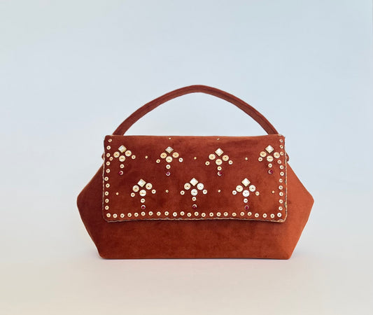 Rust Chand Clutch Bag