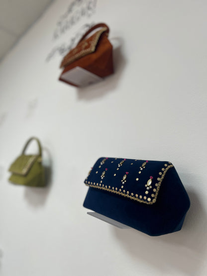 Navy Chand Clutch Bag