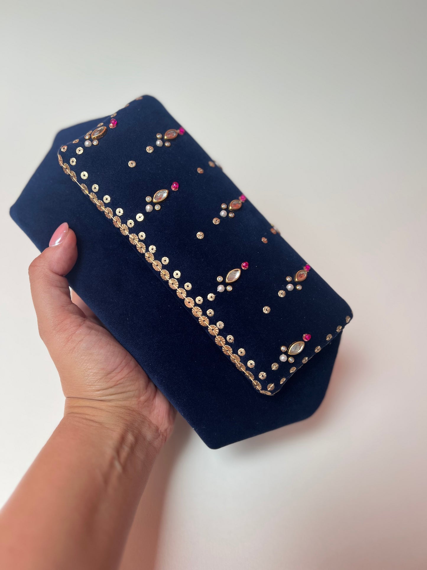 Navy Chand Clutch Bag