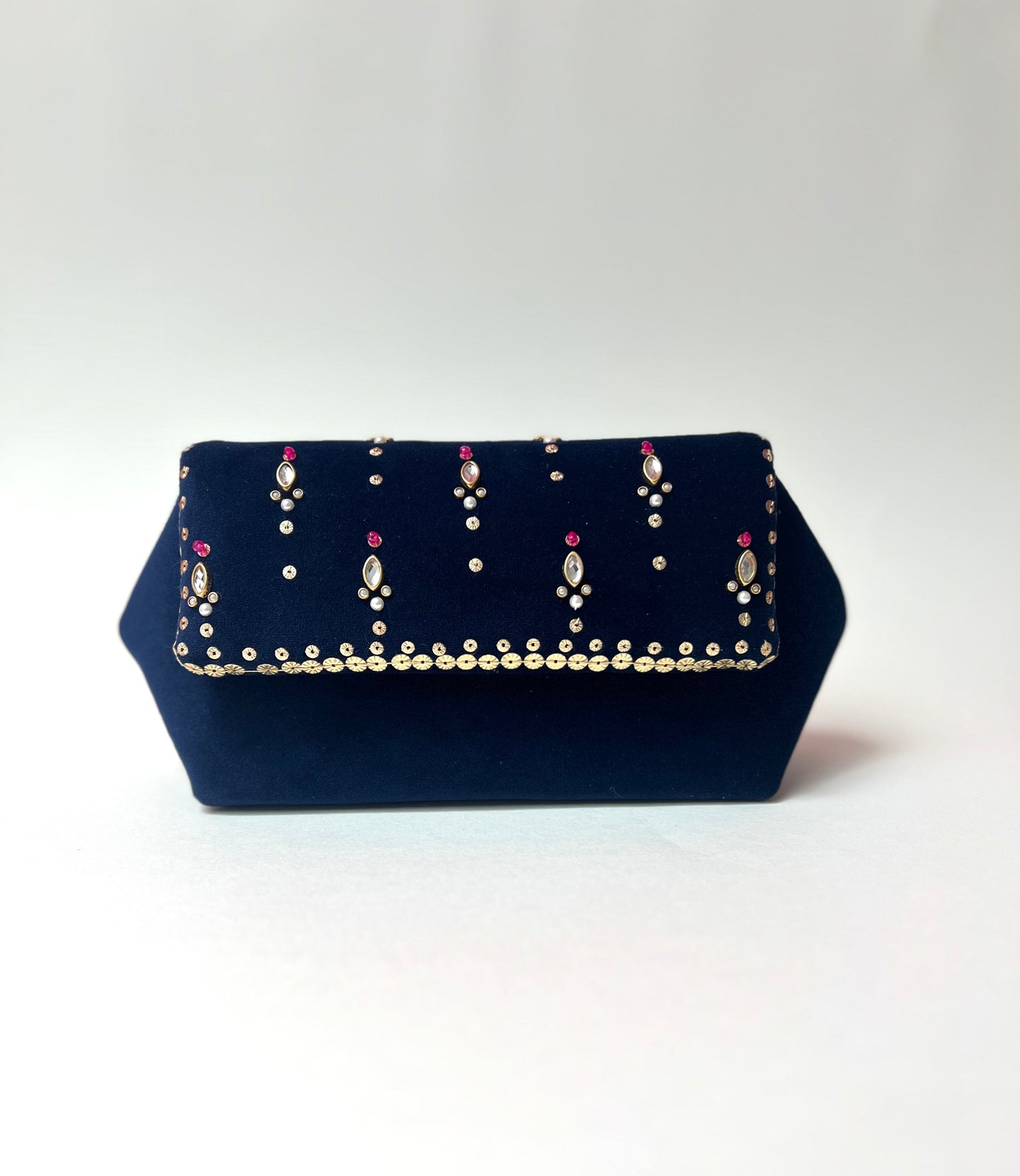 Navy Chand Clutch Bag
